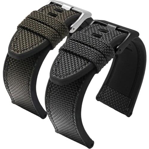 Nylon watchband for Diesel DZ4500 DZ4506 DZ7420 original 1:1 nylon canvas silicone bottom outdoor watch strap 24mm 26mm 28mm