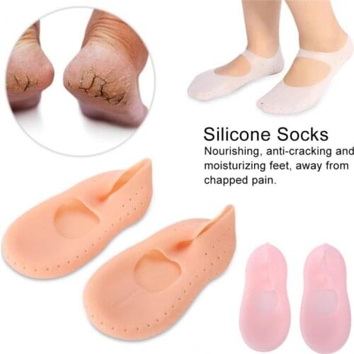Anti Crack 1Pair Moisturizing Beauty Unisex Dead Skin Removal Breathable With Hole Silicone Socks