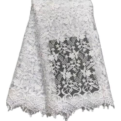 Latest Design African Lace Fabric 2021 High Quality Embroidery Net Guipure Cord Lace Fabric For Women Party Dress Material rfa-1