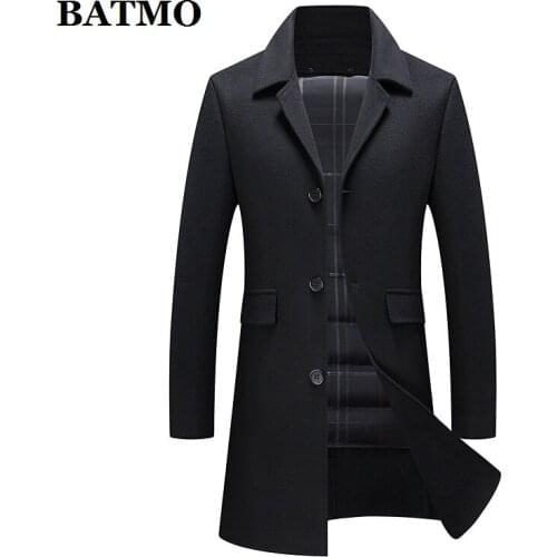 BATMO 2021 new arrival autumn&winter 90% white duck down liner trench coat men,mens overcoat,plus-size M-XXXL 1869