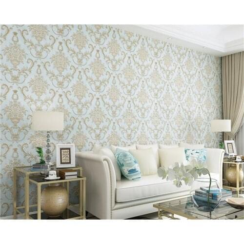 Papel de parede Modern embossed Damascus bedroom wallpaper wedding room restaurant living room TV wall 3d wallpaper Beibehang