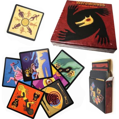 Werewolves Board Card Game Family Party Funny Entertainment Werewolf And Cat Cards English Fun Deck Playing Cards Cool Gifts Box