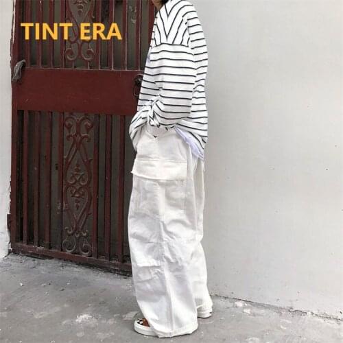 TINT ERA Spring Autumn Japanese Overalls Wide-leg Mopping Pants White Female Yamamoto Dark Wind Pantalon Femme Trousers Women