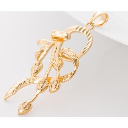 Drbonham 60*30mm Pendant Brand Necklace 18KGF Gold filled Jewelry Antique heart Pendant love wedding Necklaces For Women