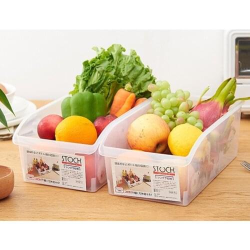 Japanese Style Clear Plastic Refrigerator Food Storage Container Basket Box Fridge Drawer Shelf Household Kitchen Pantry Box
