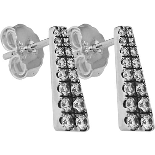 Shooting Stars Stud Earring with Clear CZ 100% Sterling-Silver-Jewelry for Women Free Shipping