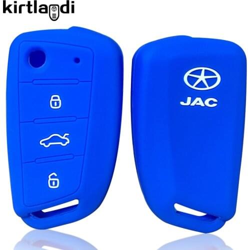Silicone Key Case Holder Shell Cover for JAC S2 S3 S5 JS2 T40 SEI 3 Jac 3 A5 R3 Refine 3 Button Remote Keyless Protect 2017-2021