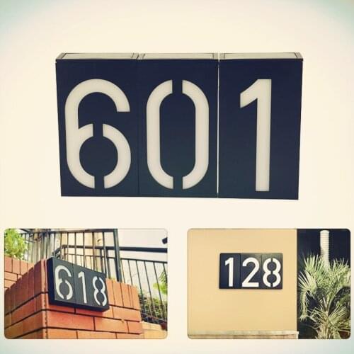 Nordic LED House Number Outdoor Wall Light solar light Powered Wall Lamp Protection Level IP65 outdoors Address Number Sign lamp