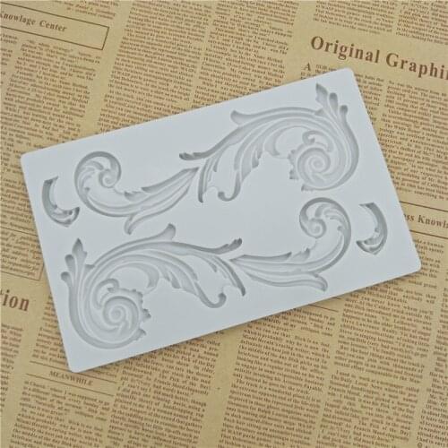 Texture Molds Vintage Embossed Flower Rattan Border Texture Silicone Mold 3d Wall Panel DIY Concrete Fondant Clay Mould