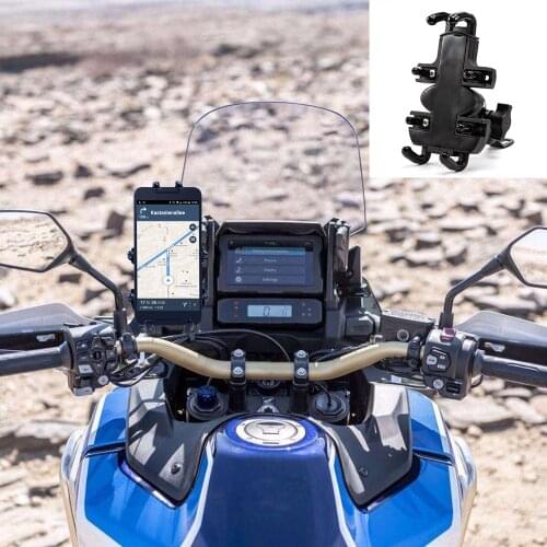 Universal Motorcycle Bike Mobile Phone Holder Aluminum Bicycle Riding Bracket Mount Handlebar Side Mirror Stand