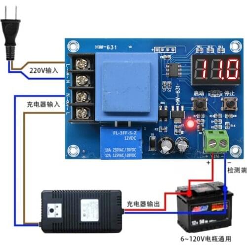 XH-M602 Digital LED CNC Lithium Battery Charging Charge Control Power Supply Module Switch Protection Board 3.7-120V Controller