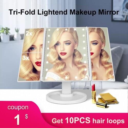 Portable Illuminated Makeup Mirror Amplified Illuminated Makeup Mirror Touch Control Makeup Accessories Beauty