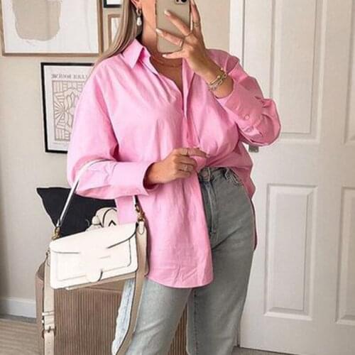 Single Breasted Womens Shirt Turn-down Collar Button Sun Protection Women Shirts 2021 Autumn Solid Casual Elegant Top Female