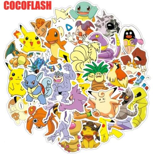 10/50Pcs/lot Pokémon Cartoon Anime Stickers Kawaii Pikachu Decal For Luggage Kids Case Suitcase Fridge Laptop Decals Toys