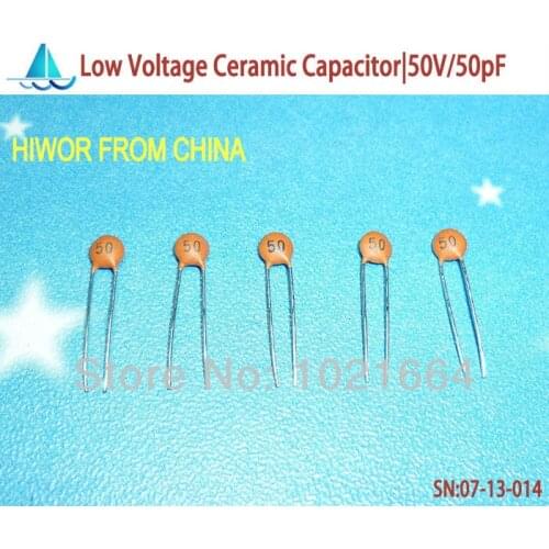 1000pcs/lot)(Ceramic Capacitors|Low) 50V 50pF, Low Voltage Ceramic Disc Capacitor, TOL.10
