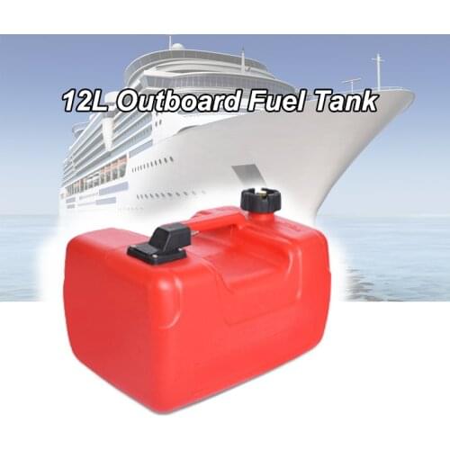 12L Boat Engine Marine Outboard Fuel Tank Oil Box Portable With Connector Red Plastic Anti-static Corrosion-resistant