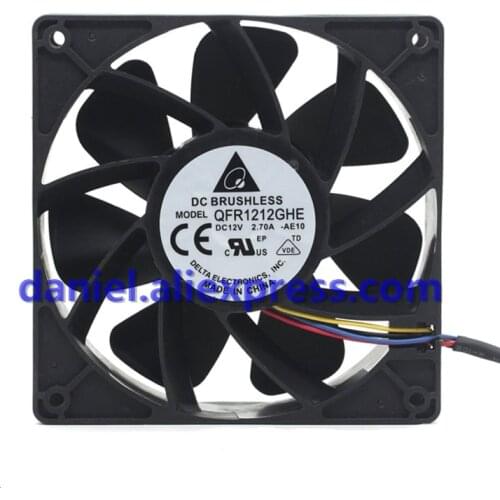 12CM Delta QFR1212GHE 2.7A Super Violent Heat Dissipating Fan S7/S9 PWM Speed Regulation