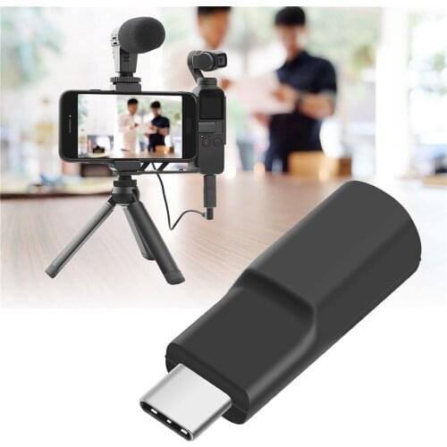 3.5mm Audio Adapter For DJI Osmo Pocket Camera External 3.5mm Microphone Recording Audio Adapter Connector