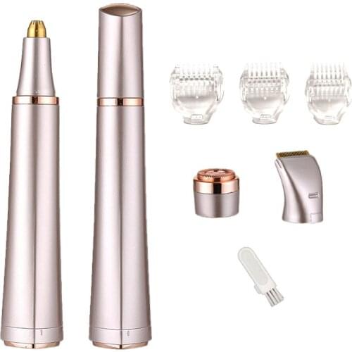 3 In 1 Dry battery Eyebrow Trimmer Makeup Painless Eye Brow Epilator Mini Shaver Razors Women Portable Facial Body Hair Remover