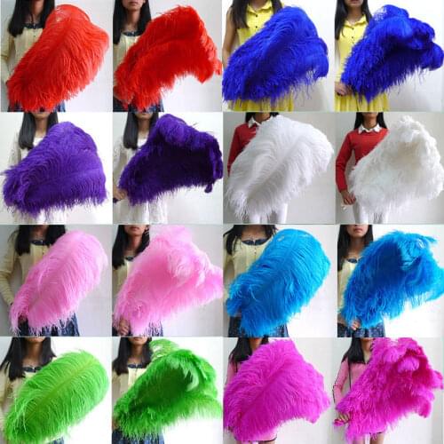 High Quantity 50-100 pcs Multicolor "thick stem" male ostrich feathers 26-28inch/65-70cm Wedding Birthday Christmas Decoration