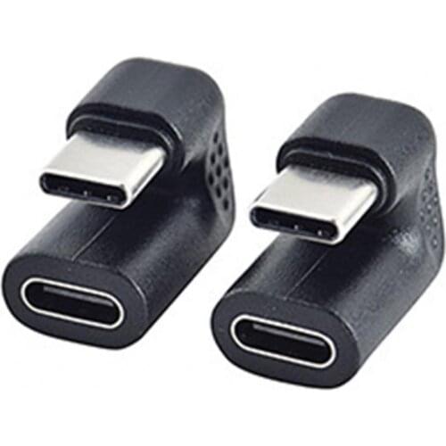 Type-C Adaptor Convenient Stable Transmission PVC U-shaped Angled Type C Male-to-Female Connector for Tablet