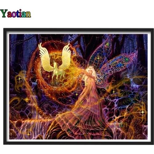 Fantasy goddess and unicorn 5d diy diamond painting full Square Round drill rhinestone embroidery kits mosaic Home Decoration