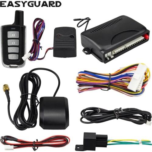 EASYGUARD car alarm with GPS tracking app lock unlock & trunk release geo-fence & voice monitor compatible with IOS & android