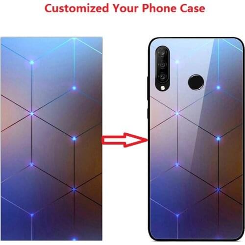 Custom Tempered Glass Case For Huawei P Smart Z P30 Lite Nova 3 3i Honor 8X Max 9X 10X Lite Honor 7X 7C 7S 7A Pro 8A 8C 8S Case