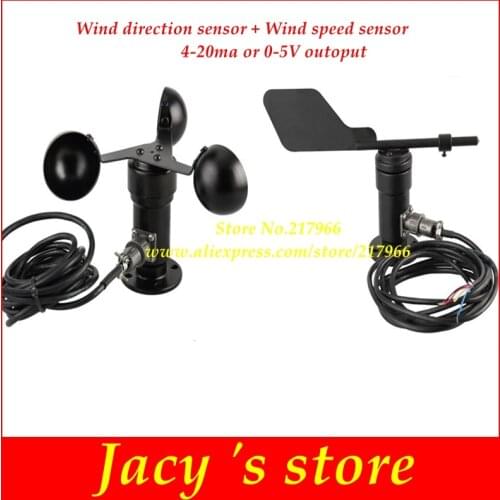 Wind direction sensor + Wind speed sensor DC12-24V,Voltage/current 4-20ma 0-5V 0-10V RS485 output anemometer Aluminum alloy