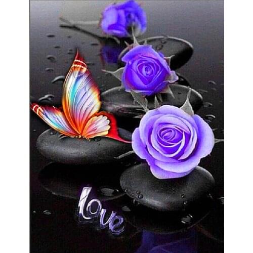 DIY 5D Diamond Painting Cross Stitch drill Home decoration butterfly full square Diamond Embroidery rose painting rhinestones