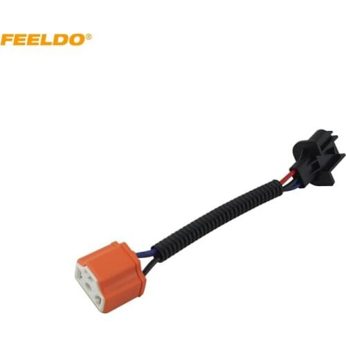 FEELDO 1Pc Conversion Headlight adapter socket H13 to H4 harness #AM5465