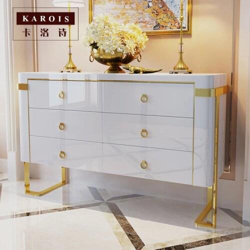 KAROISLight Luxury American Paint Modern Minimalist Entrance Console Storage Cabinet Door