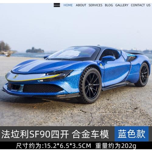 1:32 Scale Alloy Diecast Metal Super Sports Car Collection Model For TheFerari SF90 Pull Back Sound&Light Toys Vehicle