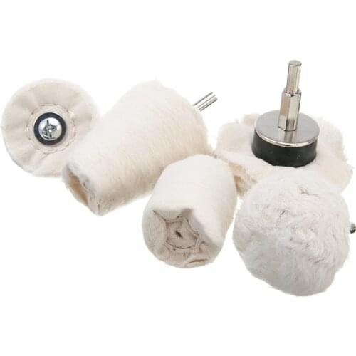 Mayitr 5pcs Car Polishing Buffing Pad Mop Wheel Drill Kit Aluminum Stainless Set For Auto Polisher Cleaning Plastics Glass