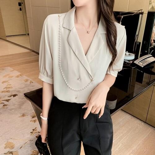 New Womens Blouse Summer Tops Femme Spring Women Shirt White Short Sleeve Cotton Girls Women Blouse New Blusas Solid Loose