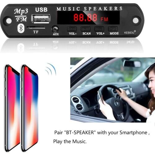 Wireless MP3 Decoder Board DC 5V 12V Bluetooth 5.0 WMA Audio Module USB TF Radio With Screen With Remote Control For Car
