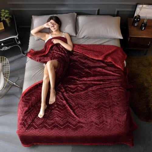 Fannel Solid Thickening Winter Blanket for Bed Soft Fleece Blanket Household Luxury Blanket