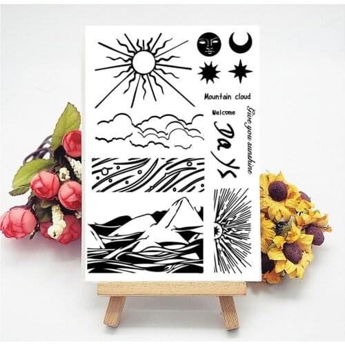11*16CM Sun Clouds Transparent Clear Stamps / Silicone Seals Roller Stamp For DIY Scrapbooking Photo Album/Card Making