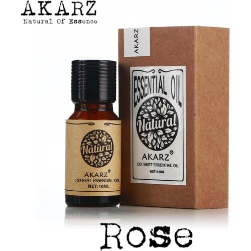 Rose essential oil AKARZ Top Brand body face skin care spa message fragrance lamp Aromatherapy Rose oil