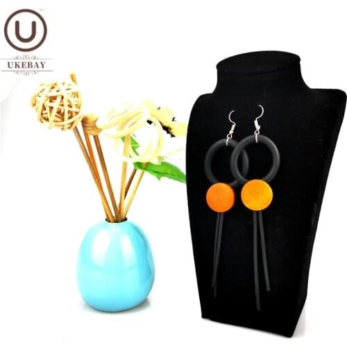 UKEBAY NEW Orange Wood Earrings Women Drop Earring Tassel Jewelry Silicone Earrings Wedding Accessories Designer Handmade Gifts