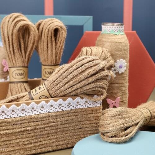 10meters 6mm Wide Natural Strong Jute Rope Hemp Rope String Twine for Crafts DIY Decoration Gift Wrapping