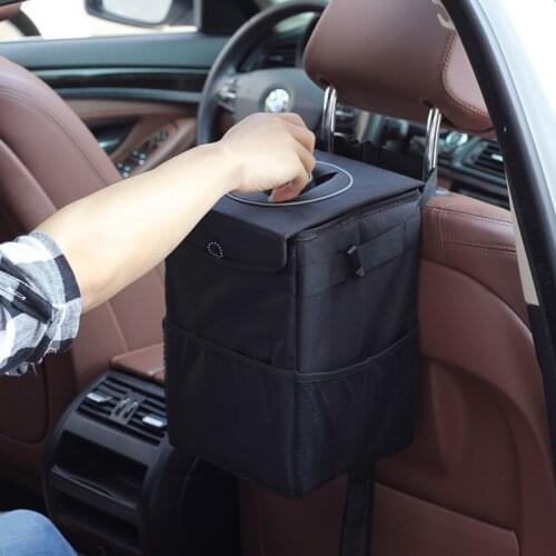 Waterproof Car Trash Can Rubbish Bin Cars Storage Pockets Portable Dustbin Garbage Bag Hanging or Mounting In Car Accessories