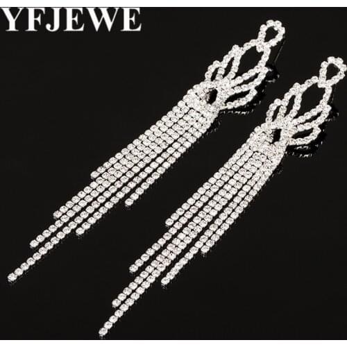 YFJEWE Top Quality Bridal Earrings for women Fashion Rhinestone Wholesale Crystal drop Earrings Wedding Jewelr E412