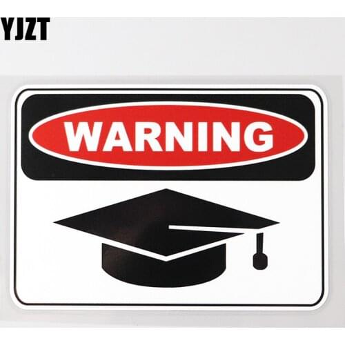 YJZT 14.6CM×10.2CM Graduated Student Warning Funny PVC Decal Car Sticker 12C-0375