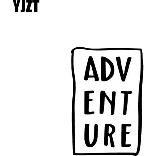YJZT 8.5CM*12.7CM ADVENTURE Vinyl Interesting Car Sticker Decals Motorcycle Black/Silver C13-000463