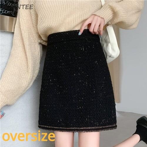 Skirts Women Large Size 3XL Winter Casual Slim Students Hiver All-match Harajuku High Waisted Female Fashion Hipster Streetstyle