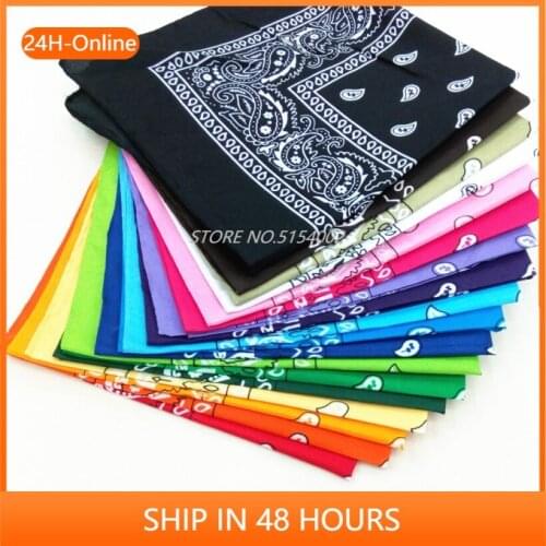 1PC Unisex Hip Hop Black Paisley Women Bandana Headwear Hair Band Scarf Neck Wrist Wrap Band Headtie Square Scarf High Quality