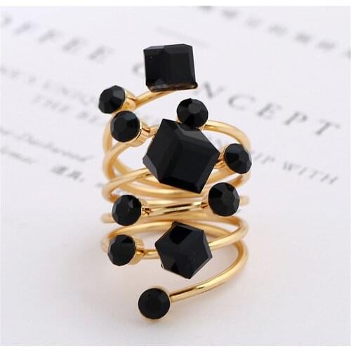 2021 New Simple Knuckle Finger Vintage Rhinestone Opening Ring Party Jewelry Punk Style Antique Fashion Accessories for Women Gi