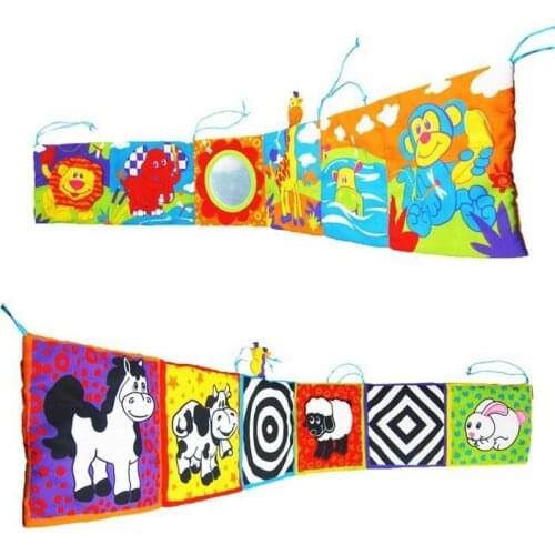 Animal World Dual Use Double Sided Early Education Crib Cloth Book Black and White Patterns Visual Improvement Big Size Toys