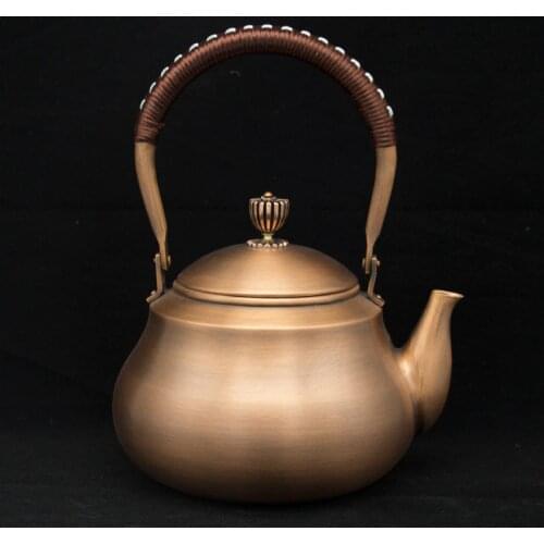 1.2 handmade red copper teapot glass samovar ceramic enameled from clay enameled kettle metal puer green tea gift Japanese